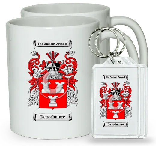 De rochmure Pair of Coffee Mugs and Pair of Keychains